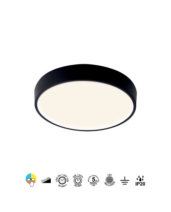 CUMBUCO II * PLAFÓN LED 40W NEGRO CCT